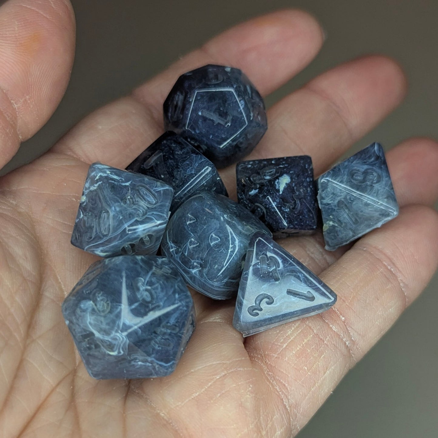 Hidden Magic - handmade soft edge 8-piece dice set