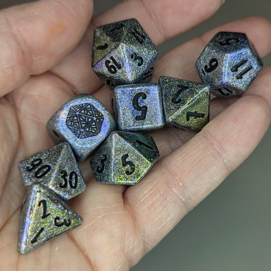 Disco Elysium - handmade soft edge 8-piece dice set