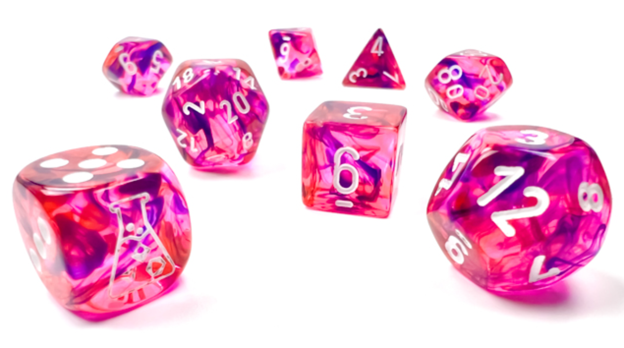 Nebula Black Light Special - Chessex Lab Dice 6, 8-piece set