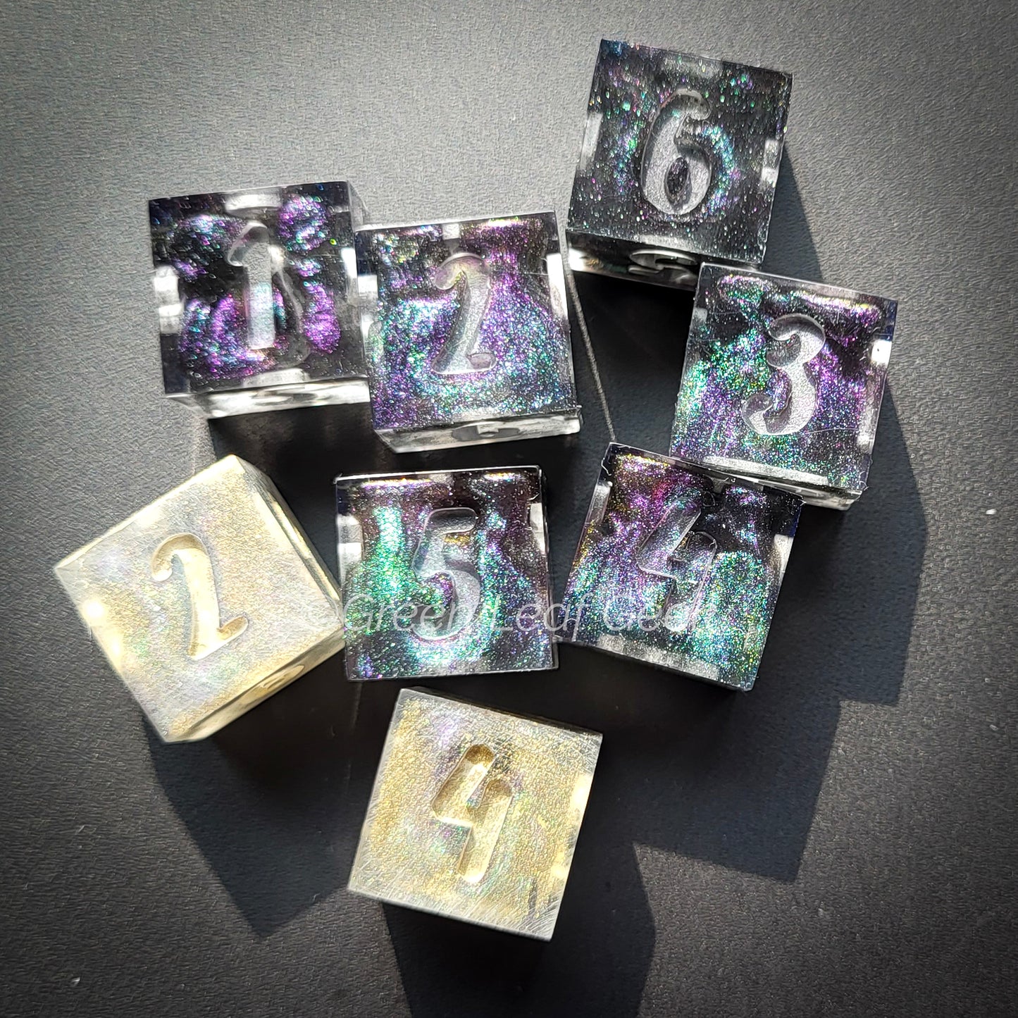 Vassel & Veil 8 D6 dice set - choice of ink