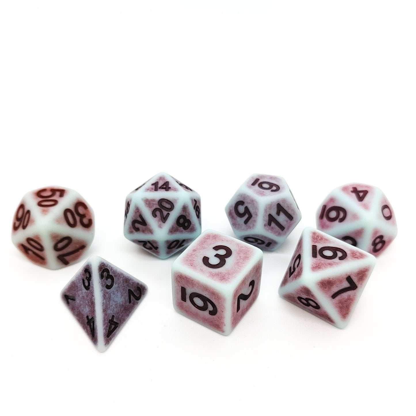 Ancient Turquoise and Purple dice set - 7 piece RPG dice set