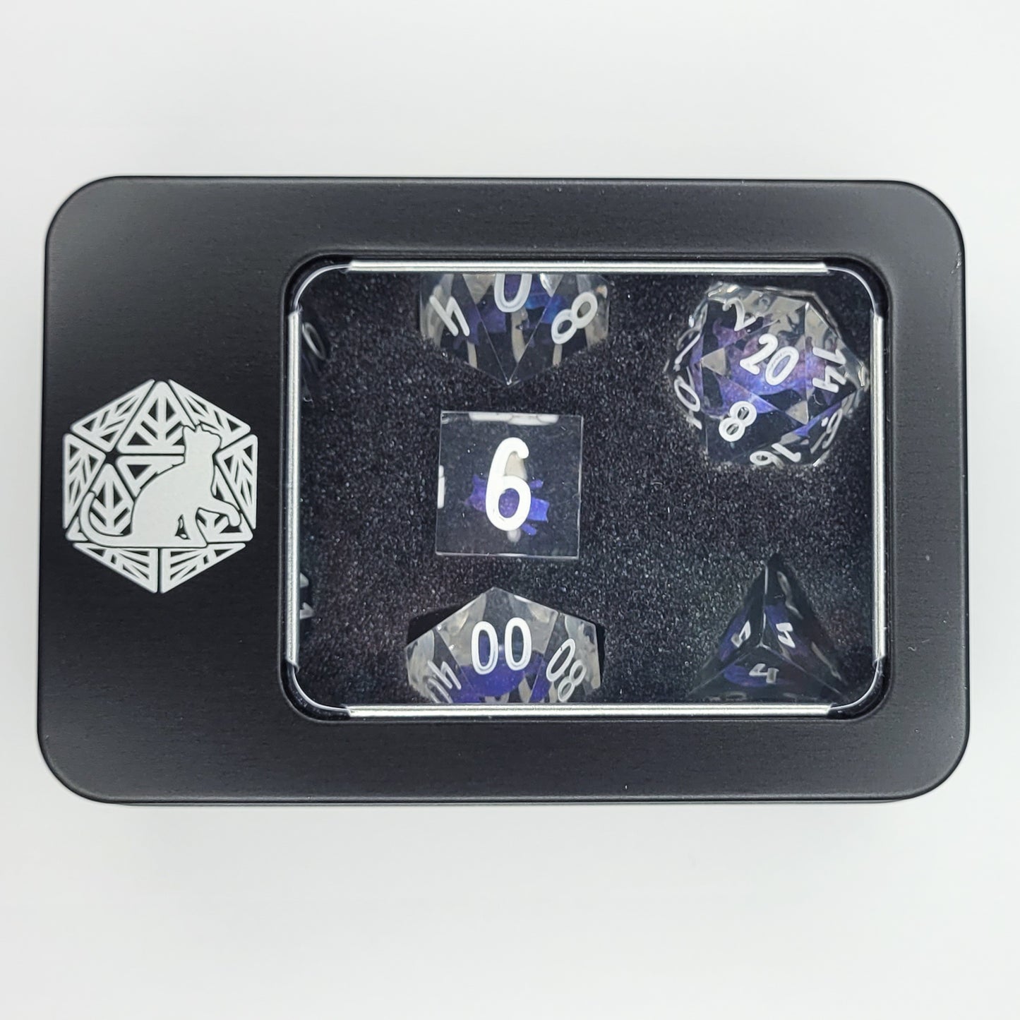 Purryhedrals Black Cat sharp-edge dice