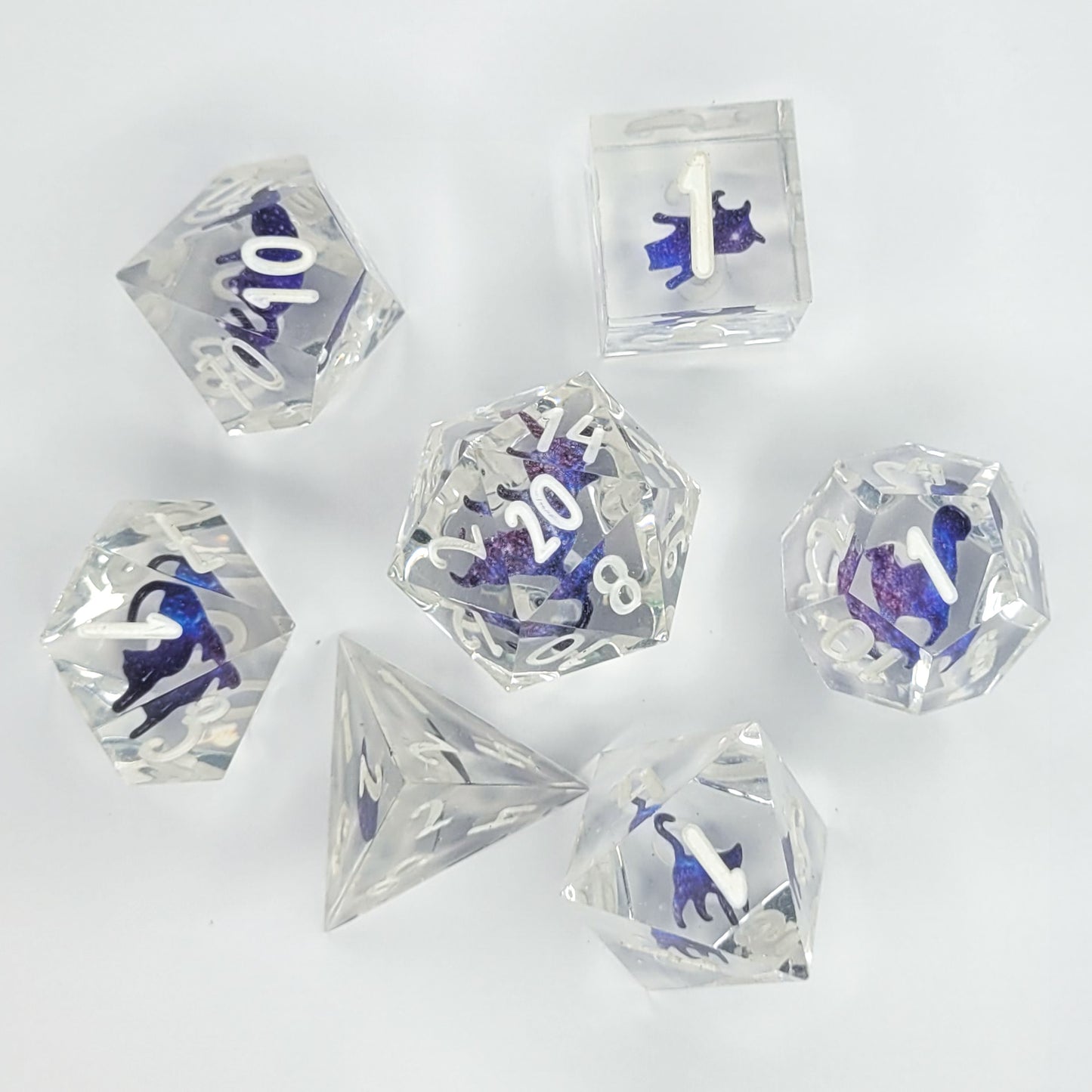 Purryhedrals Galaxy Cat sharp-edge dice