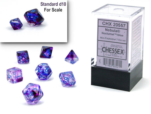 MINI Nebula Nocturnal Luminary - Chessex polyhedral 7-piece set
