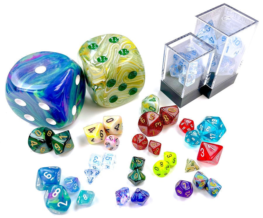 MINI Glitter Ruby Red - Chessex polyhedral 7-piece set