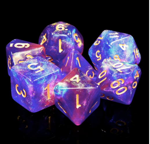 Enchantress - Iridescent dice set - 7 piece RPG dice set