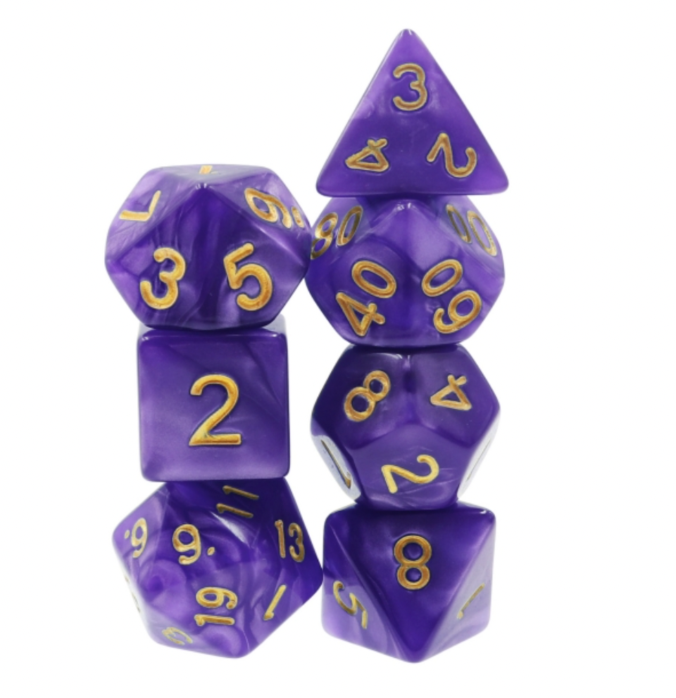 Purple Gang - Deep Purple Dice set - 7 piece RPG dice set