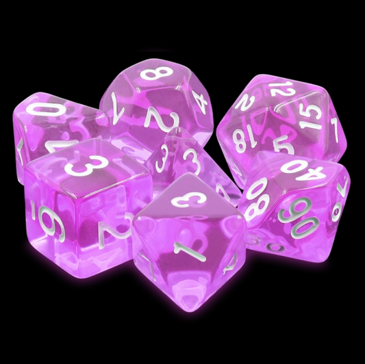 Grape Jelly - Translucent dice set - 7 piece RPG dice set