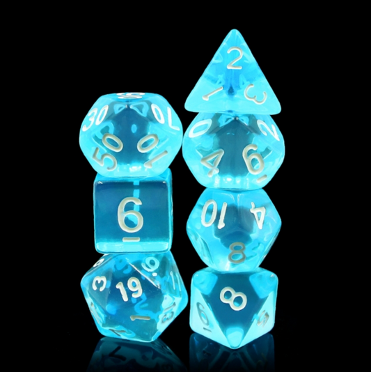 Blueberry Jelly - Translucent dice set - 7 piece RPG dice set