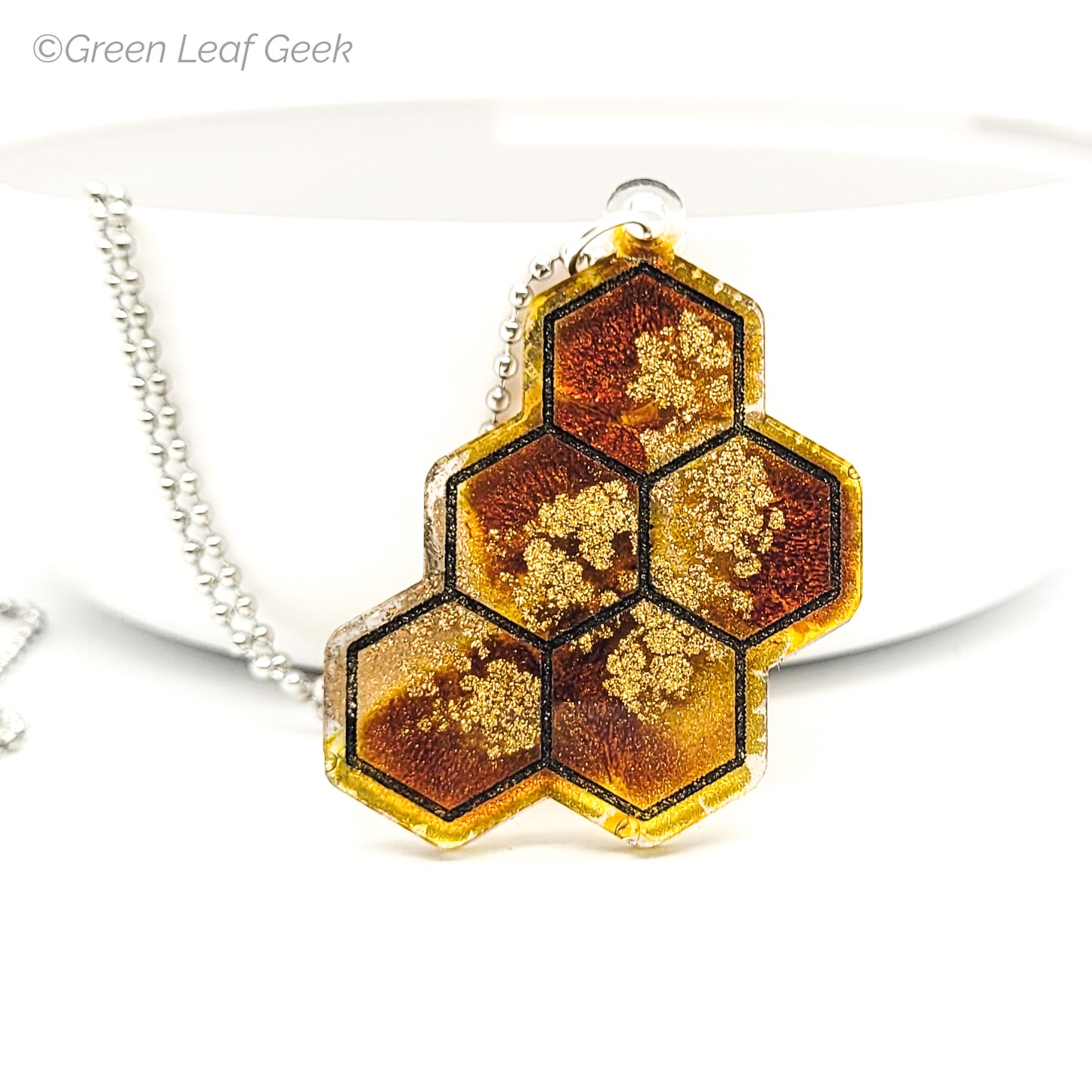 Honeycomb Handmade Resin Pendant