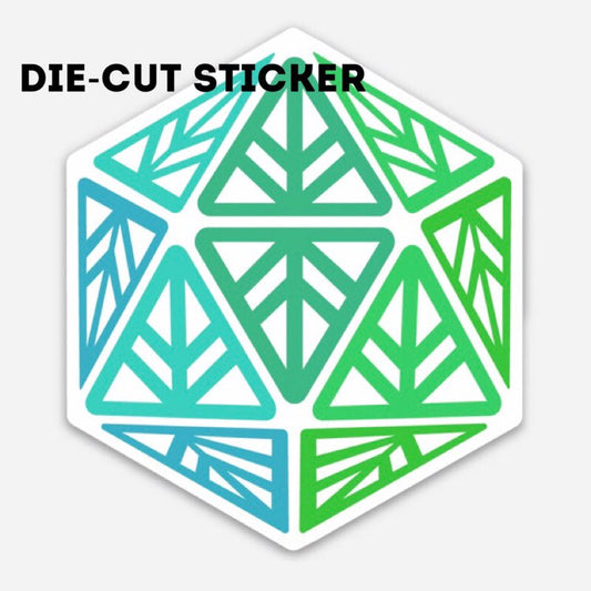 Green Leaf Geek Iconic Die-Cut Sticker