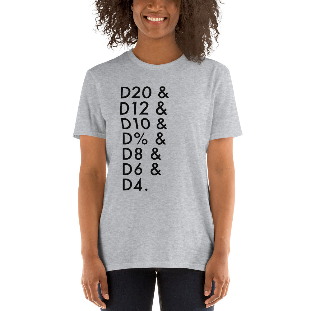 Dice List (black text) T-Shirt