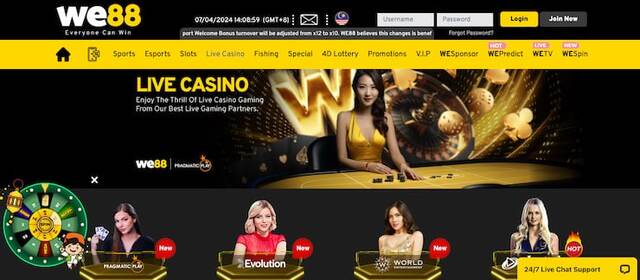 Sòng bạc trực tuyến WE88 với các tính năng trả thưởng hấp dẫn Sòng bạc trực tuyến WE88 với các tính năng trả thưởng hấp dẫn