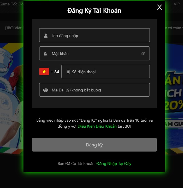 Đăng ký tài khoản game