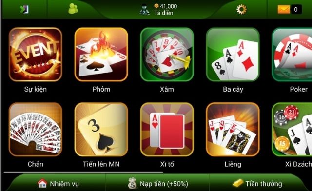 Đánh bài ăn tiền tại khoản điện thoại gồm những thể loại game nào?